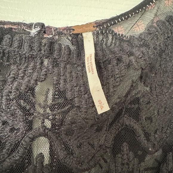 Free People Sheer Floral Boho Mini Dress with Lace Detail - Picture 4 of 7